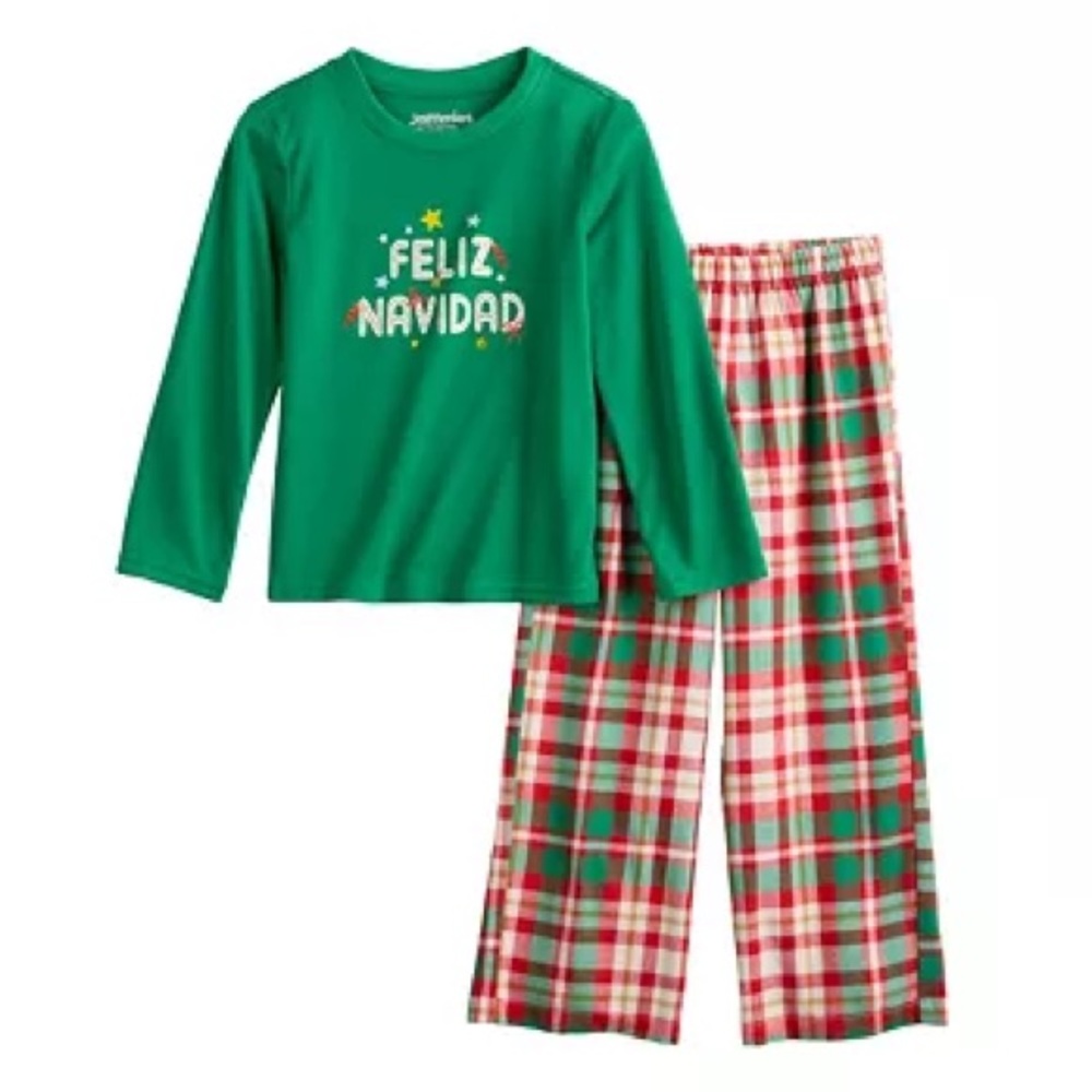 Jammies For Your Families Joyful Celebration Feliz Navidad Pajama Set: NWT: SZ 4